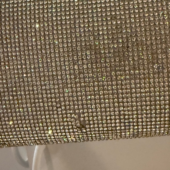 Akira Sparkle Studded Silver Chain Clutch - Picture 3 of 6